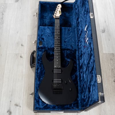 ESP USA M-II FR Guitar, Ebony Fretboard, Duncan Alnico II Pros, Black Open Grain image 11