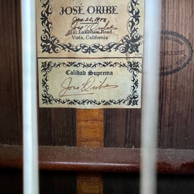 Jose Oribe Classical Guitar 1978 image 7
