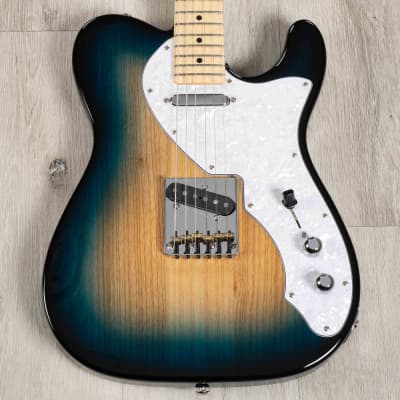Mint G&L USA Limited Run ASAT Classic Alnico Thinline Guitar, No F-Hole, Mako Blue image 2