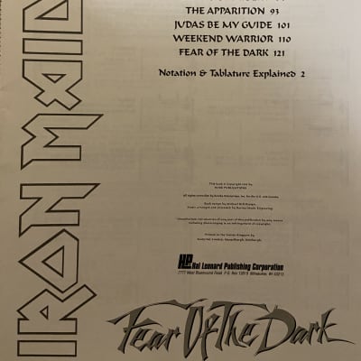 Iron Maiden -  Fear of the Dark - Guitar Tab / Tablature Book image 3
