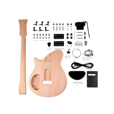 Diy Electric Guitar Kit Beginner Kit 6 String Right Handed With Mahogany Body Hard Maple Neck Rosewood Fingerboard Black Hardware Build Your Own Guitar. image 2