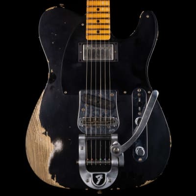 Fender Custom Shop Limited Edition 50s Vibra Telecaster Heavy Relic Maple Fingerboard Black image 2
