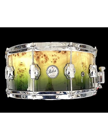 DS DRUM RULLANTE 14"x6,5" Birch/Mahogany Exotic Mapa Burl to Green Fade finish Usato image 1