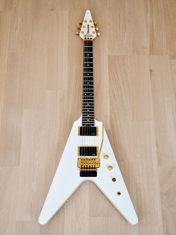 Fernandes BSV-155 Flying V Electric Guitar White w/ EMG 81 Pickups, Japan, Magnum  44 | Reverb Denmark