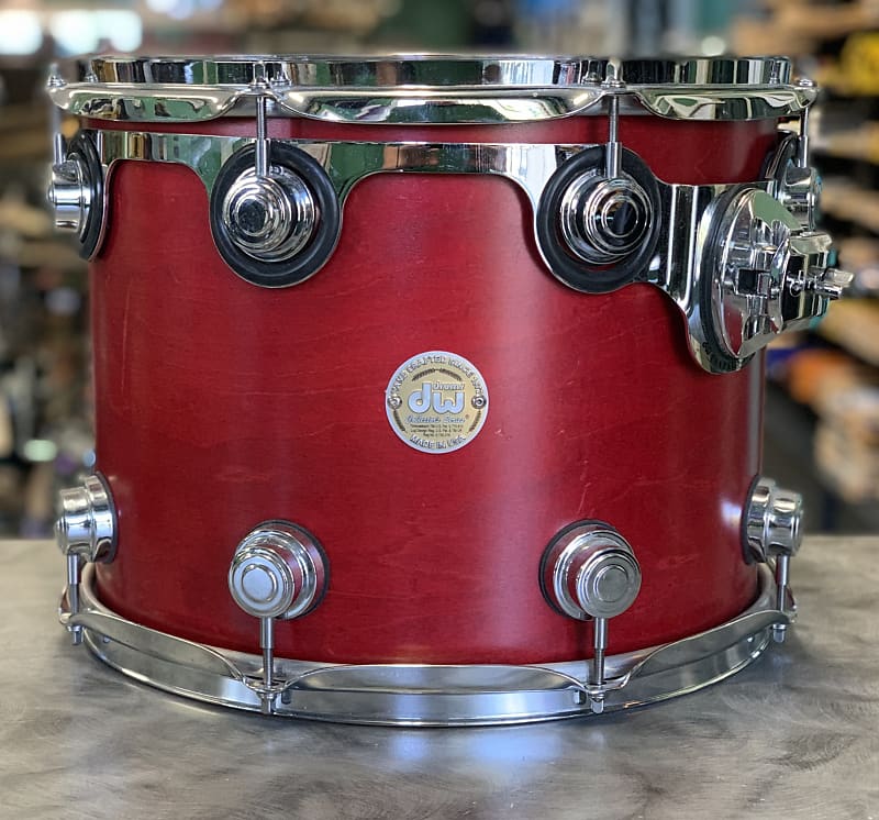 DW Collector's 14x10 Rack Tom Satin Oil Cherry Red | Reverb