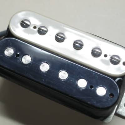 lite use (generally clean w/ few light scratches/tiny imperfections) genuine Gibson 61 Humbucker, PAF, Zebra (black/creme) 7.57k, any position, lead wire 10 & 1/4 inches, 4 conductor, Alnico 5, solder connect (+screws/springs/copy of wiring diagram) 2014 image 13