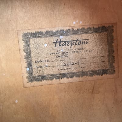 1972  Harptone E-6NC Solid Spruce and Maple Dreadnought with Original Chipboard Case Natural image 10