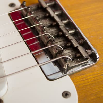 Fender  Stratocaster Non Tremolo Solid Body Electric Guitar (1956), ser. #10339, original tweed hard shell case. image 23