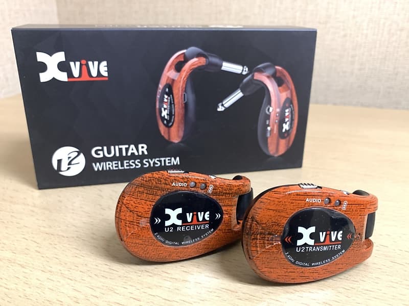 Xvive U2 rechargeable 2.4GHZ Wireless Guitar System - Digital Guitar Transmitter Receiver (wooden) image 1
