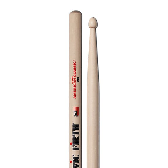 Vic Firth American Classic Hickory Drumsticks - 2B / Wood Tip image 1