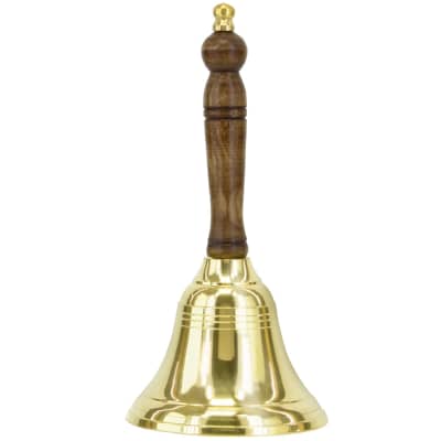 Generic Steel Handbell Call Bell Service Ring Bell Hand Bell Percussion  Inst. With Wooden Handle @ Best Price Online