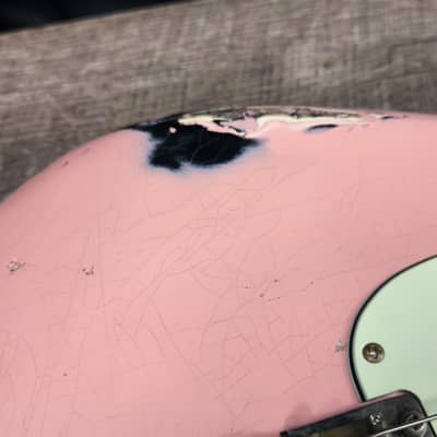 MyDream Stratocaster Custom Built - Relic Pink over Black Gilmour image 10