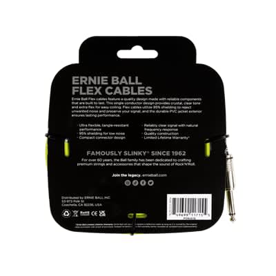 Ernie Ball Flex Instrument Cable 20ft - Green image 2