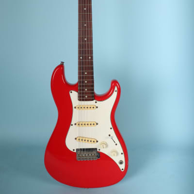 Vintage 1980s Squier Bullet 1 One Made in Korea Ferrari Red MIK Electric Guitar image 2