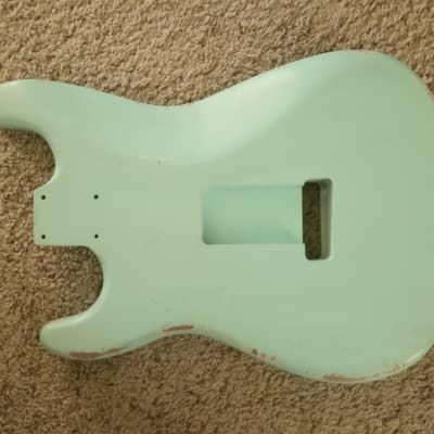 MJT Stratocaster Relic Alder Body Nitro Surf Green | Reverb