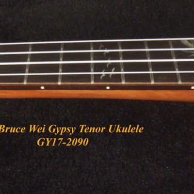 ON SALE - Bruce Wei Solid Curly Walnut Gypsy Tenor Ukulele, Coconut Inlay GY17-2090 image 10