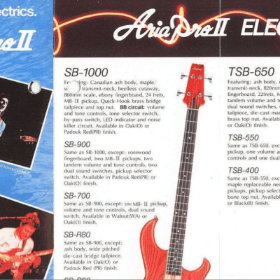 Aria Pro II SB-1000 1981 Sunburst Active Super Bass series // Total Sale! image 2