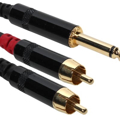 SuperFlex GOLD SFP-Y10RQ Y Patch Cable, (2) RCA to TS - 10'