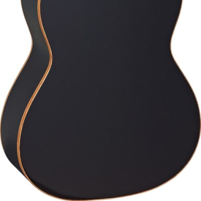 Ortega Guitars R221BK-7/8 Family Series 7/8 Body Size Nylon 6-String Guitar w/ Free Bag, Spruce Top and Mahogany Body, Black Gloss image 2