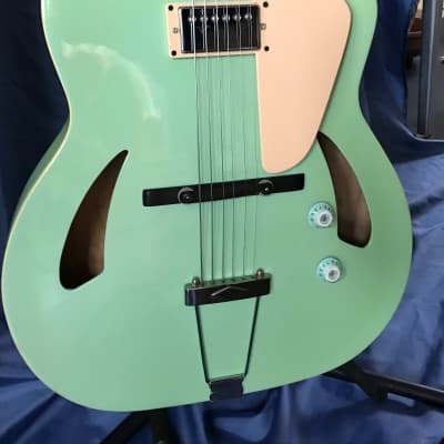 Triggs Archtop Oddysey Prototype Carve top 2008 Surf Green-Gold Hardware- Hardshell Case image 2