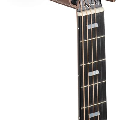 Levy's Leathers LVY-FGHNGR-BKBN Forged Steel Guitar Hanger Black Metal w/ Brown for sale
