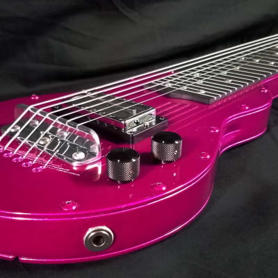 Fouke Industrial Guitars Aluminum Lap Steel Guitar 2021 Candy Raspberry Metallic image 6