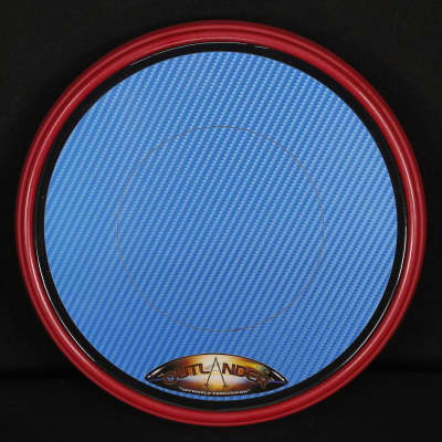 Offworld Percussion Outlander 9.5'' Small Practice Pad, 3D Blue VML, Red Rim image 2
