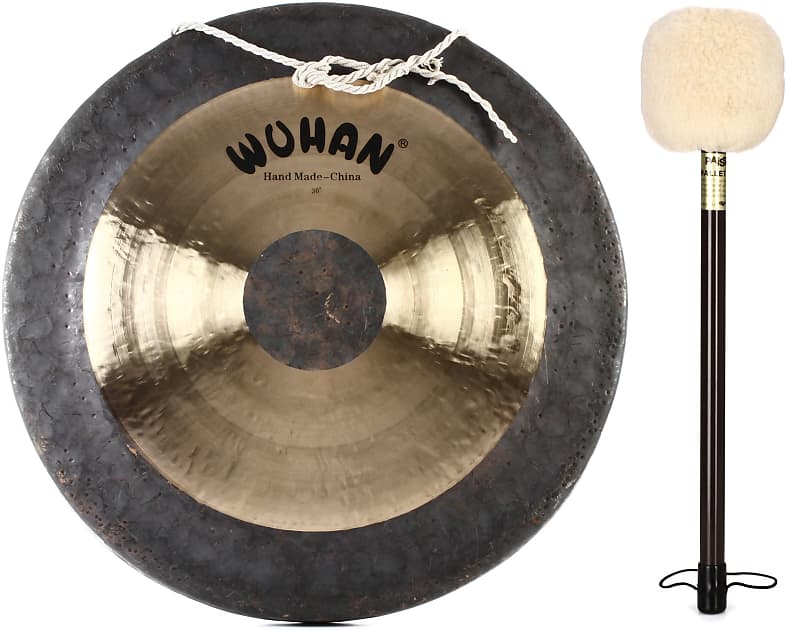 Wind Gong Wuhan 22 Inch With Mallet - Hand Hammered Brass Wuhan