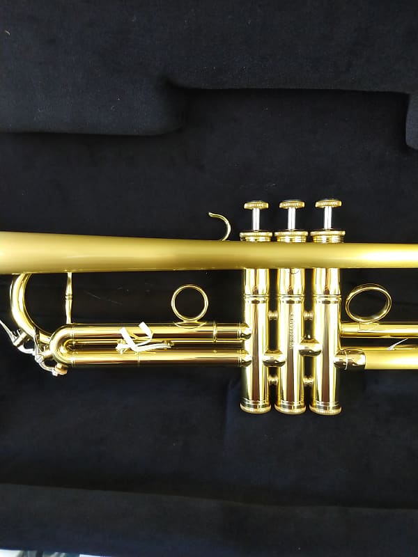 Manchester Brass Professional Bb Trumpet in clear lacquer with gold brass  bell