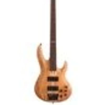 ESP LTD B-204SM FL Spalted Maple Fretless Bass Guitar, Natural Satin image 2