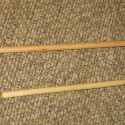 one pair new old stock near A+ Mike Balter MB93B (93B) Extra Hard Keyboard Mallets, 1 plastic (phenolic) round white HEADS and natural birch HANDLES - mid to late 1990s (+ packaging) Unwound Series image 14