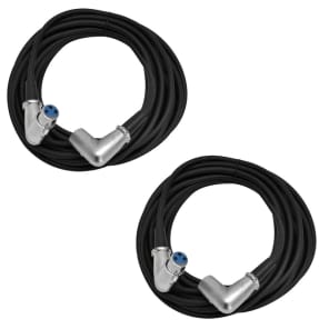 Seismic Audio SAXRA25-2PACK Right-Angle XLR Male to Right-Angle XLR Female Mic Cables - 25' (Pair)