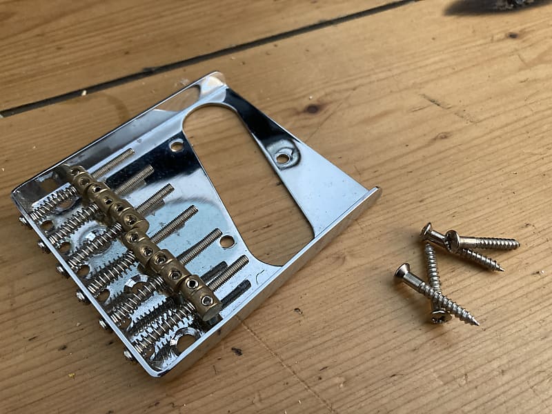 Telecaster Guitar Loaded Bridge Plate String Through Brass | Reverb