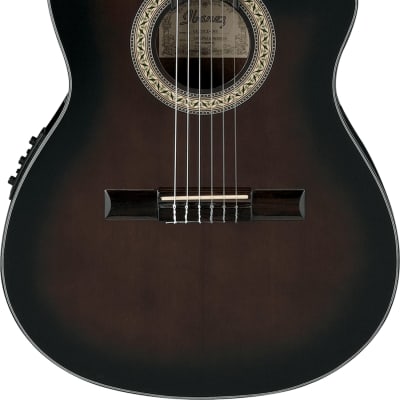 Ibanez GA35TCE Thinline Acoustic-Electric Classical Guitar, Dark Violin Burst image 2