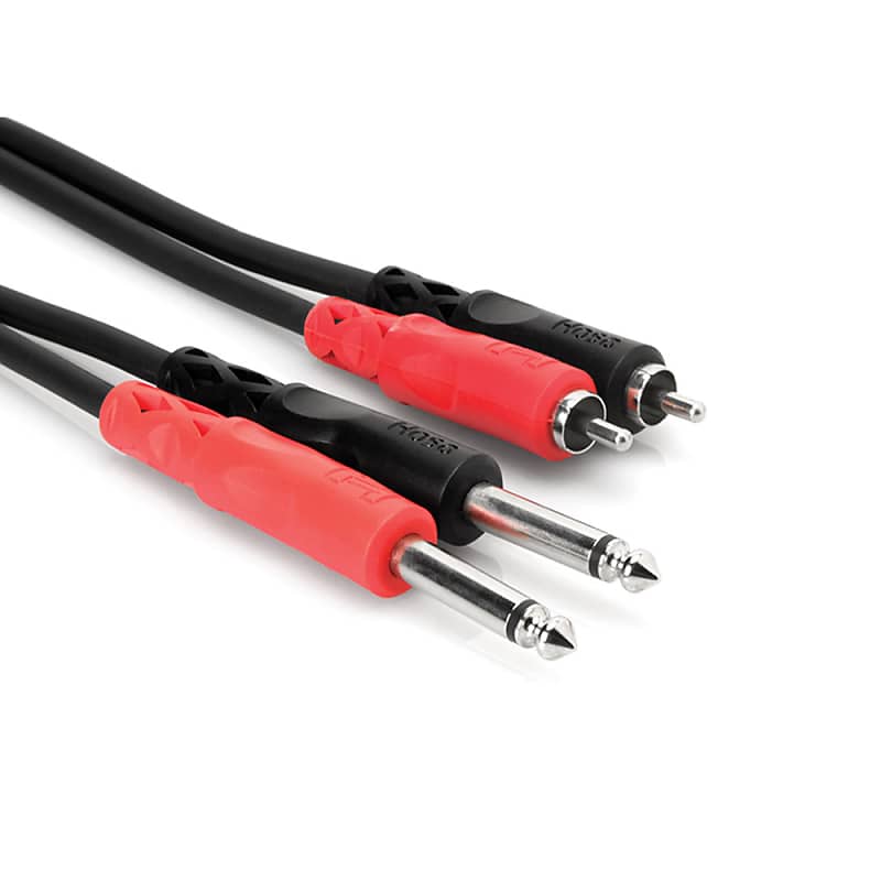 Hosa CPR-203 Stereo Interconnect Dual 1/4 in TS to Dual RCA (3m, 9.8 ft) image 1