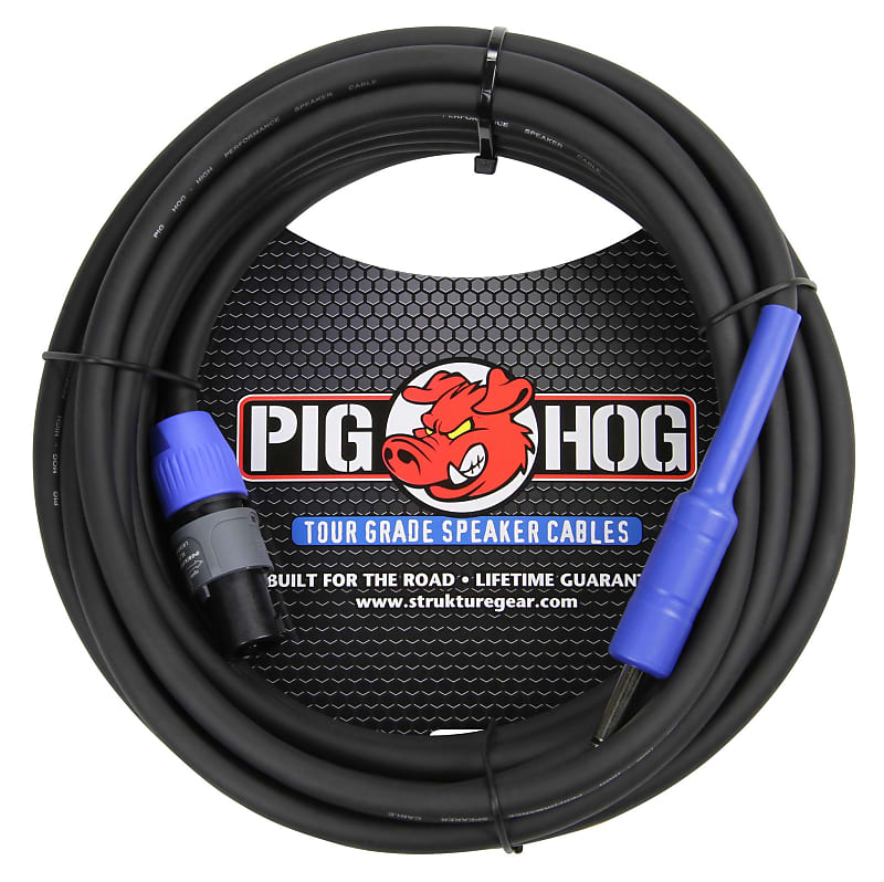Pig Hog PHSC50S14 14 Gauge Speaker Cable Speakon to 1/4 inch, 50 ft image 1