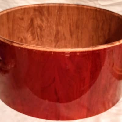 BUBINGA STAVE FREE FLOATING SNARE DRUM  14 X 6.5" CLEAR LACQUER - FREE SHIP TO CUSA! image 2