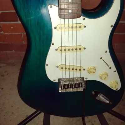 New York Pro Stratocaster Copy Trans Blue Lawsuit Headstock image 3