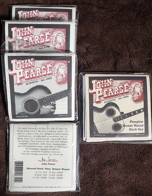 5 SETS - John Pearse Strings Acoustic Strings Phosphor Bronze Bluegrass 12-56 image 1