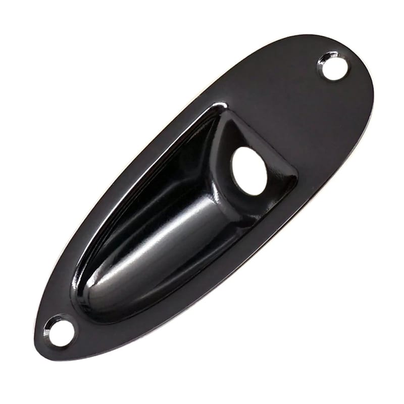Stratocaster ST strat style output jack plate Black part+ | Reverb UK