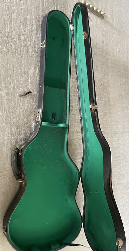 Vintage 1960's Teisco Offset Guitar Case Black w Green