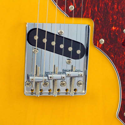 CNZ Audio Thinline TL Semi-Hollow Electric Guitar - Maple Neck, Butterscotch Blonde image 4