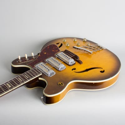 Harmony  H-75 Thinline Hollow Body Electric Guitar (1960), ser. #467H75, original two-tone hard shell case. image 7