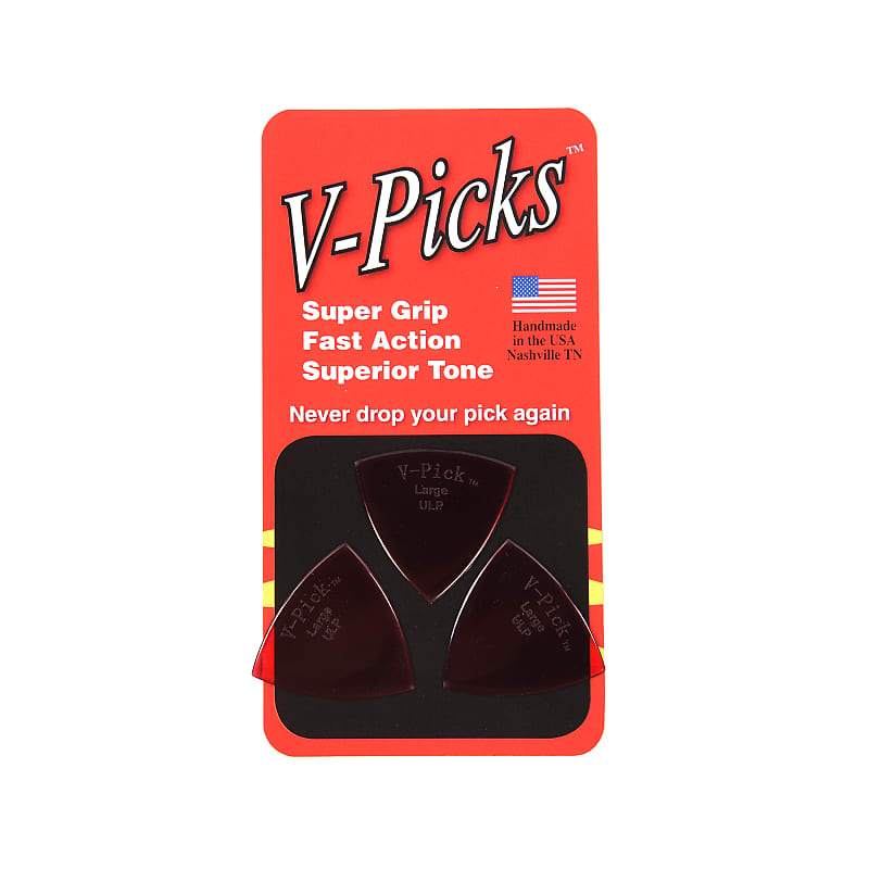 V-Picks Large Pointed Ultra Lite Guitar Pick Ruby Red (3) image 1