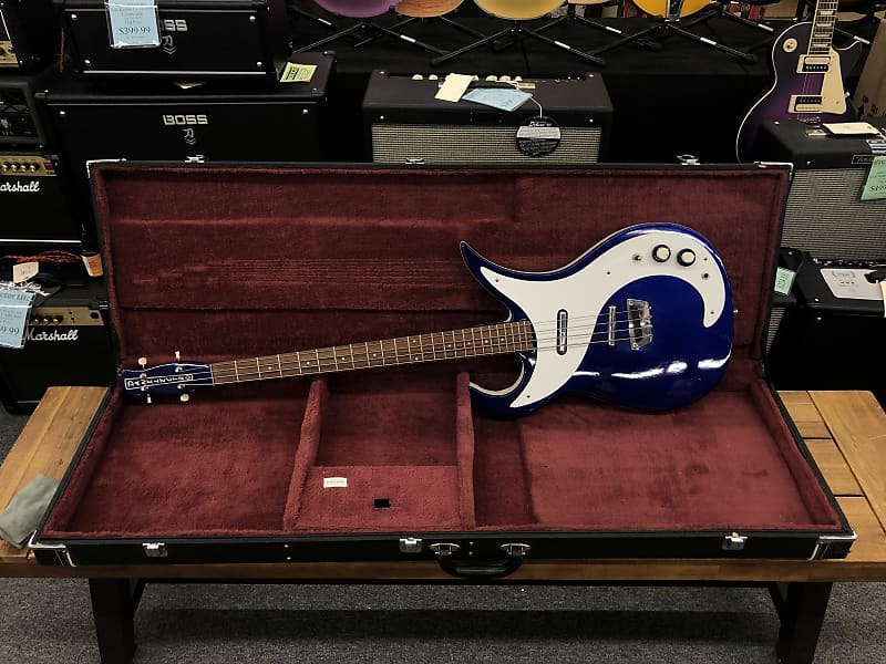 Danelectro Wild Thing Bass - Candy Apple Blue with Case | Reverb