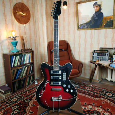 Jolana Spesial Tornado Vintage Electric Guitar Soviet USSR Tremolo bar 360 Strat Semi Hollow for sale
