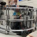 Ludwig No. 402 Supraphonic 6.5x14" Aluminum Snare Drum with Pointed Blue/Olive Badge 1969 - 1979