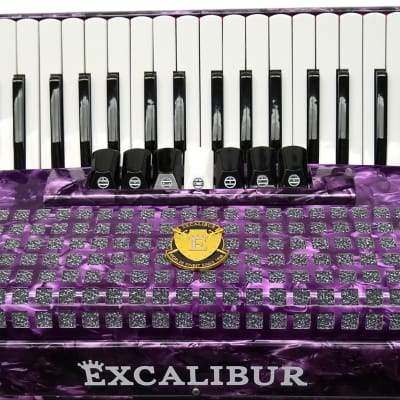 Excalibur Super Classic 72 Bass Piano Accordion Deep Purple image 3