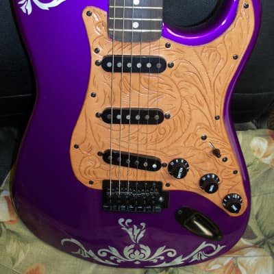 Fender Style Stratocaster Style 2015 Purple / Red Pearl image 2