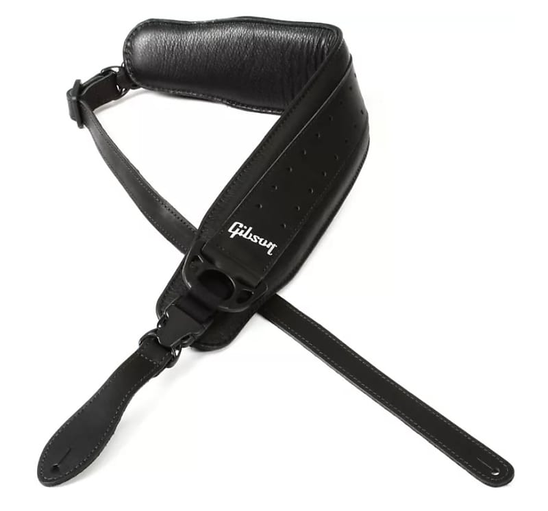 Gibson The Switchblade Premium Clip Lock Leather Guitar Strap Reverb